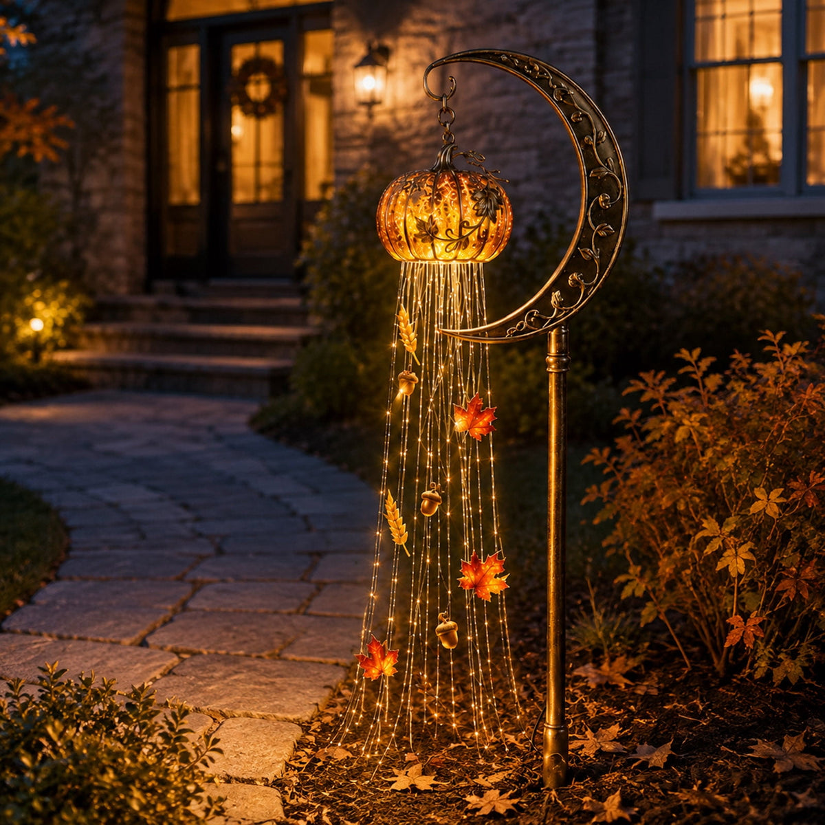 Halloween Witch Cauldron Garden Stake Lights, 2.7Ft LED Color Waterfall-Style Light Flow Flying Witch Garden Stake, Waterproof Weather Resistant Projector Lights for Outdoor Yard, Lawn, Pathway
