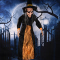Halloween - Sound Activated Electric Moving Witch Toy for Halloween, Horror Animated Decoration Props for Bar and Outdoor, Scary Witch with Motion Sensor