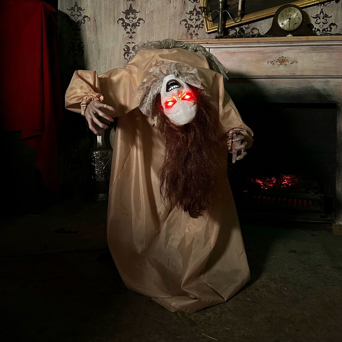 Haunted Hill Farm 4.3 ft Touch-Activated Animated Spectre on Tomb Halloween Accessory, HHRPRTOMB-1FLSA
