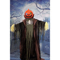 Haunted Hill Farm 6.6 ft Life-Size Animatronic Scarecrow Battery-Operated, Multicolor