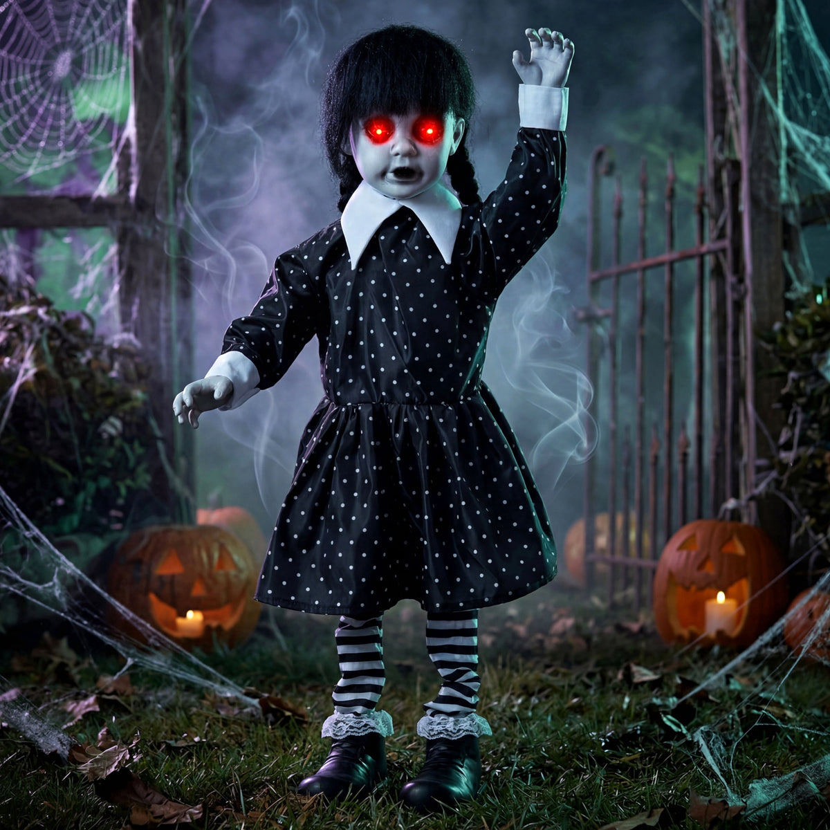Joyfy 67"(5.6ft) Standing Ghost Large Halloween Decorations Outdoor, Sound-Actived Skeleton with Glowing Eyes & Creepy Sound, Scary Halloween Life Size Animatronics, Haunted House Props for Yard Lawn