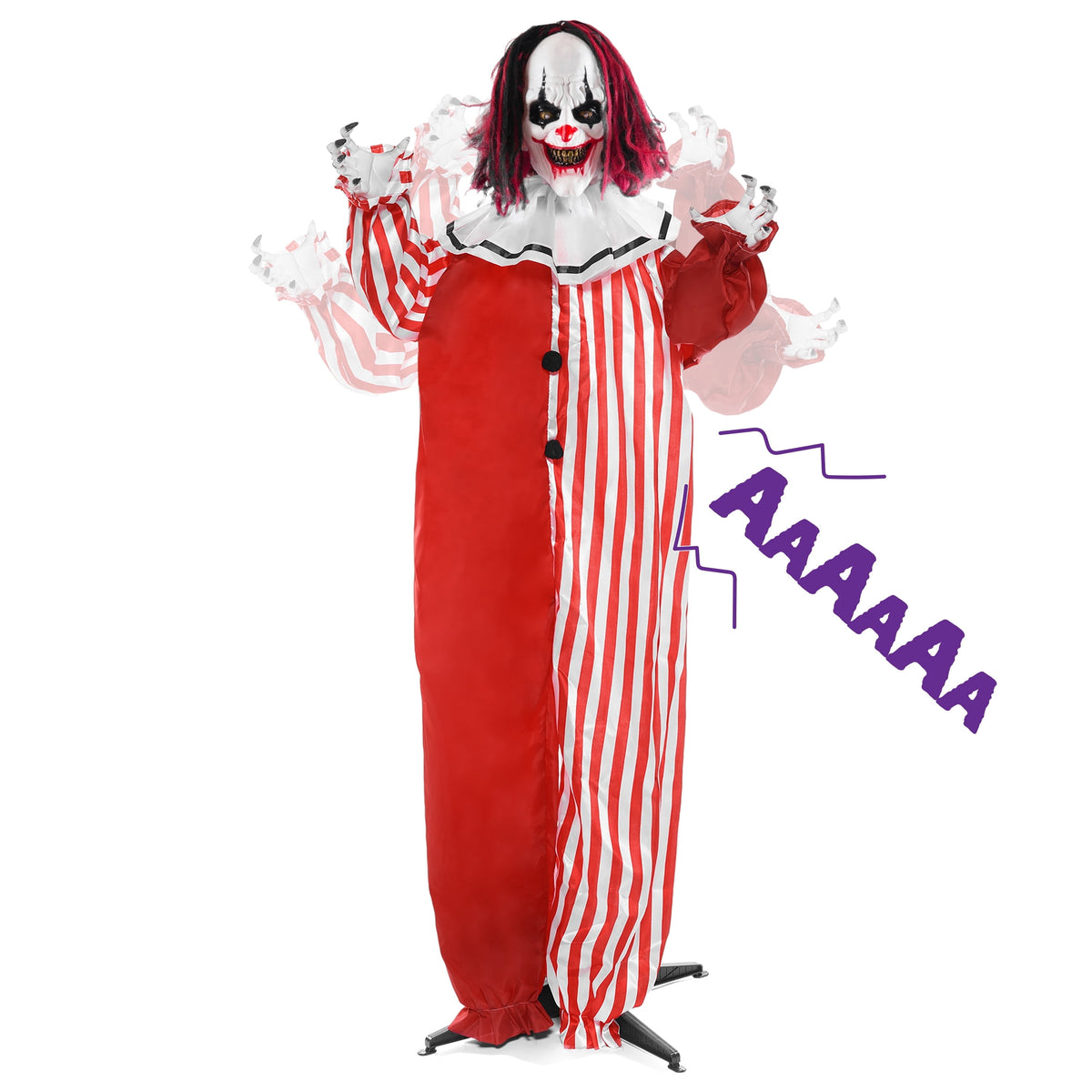Joyfy 67"(5.6ft) Standing Ghost Large Halloween Decorations Outdoor, Sound-Actived Skeleton with Glowing Eyes & Creepy Sound, Scary Halloween Life Size Animatronics, Haunted House Props for Yard Lawn