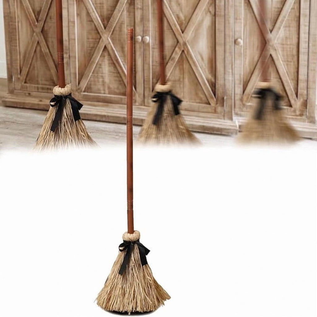 Moving Witch Broom 40in Animated Light Up Witch Broom Prop with Sound Effects for Halloween Party Yard Decor by PALIFEUR