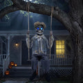 Seasonal Visions 62" Animated Swinging Skeletal Boy Halloween Decoration