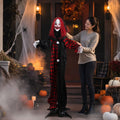 ShengapQ Halloween Scary Clown Decoration, Animated Prop, Glowing Eyes, Sound Activated, Perfect for Haunted House, Spooky Effects, Yard and Indoor Display