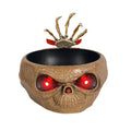 XIA0LE Halloween Candy Bowl Animated Pumpkin Candy Bowl With Moving Skeleton Hand Creepy Sound And Red Eyes For Halloween Decorations Indoors And Trick Or Treats (B)