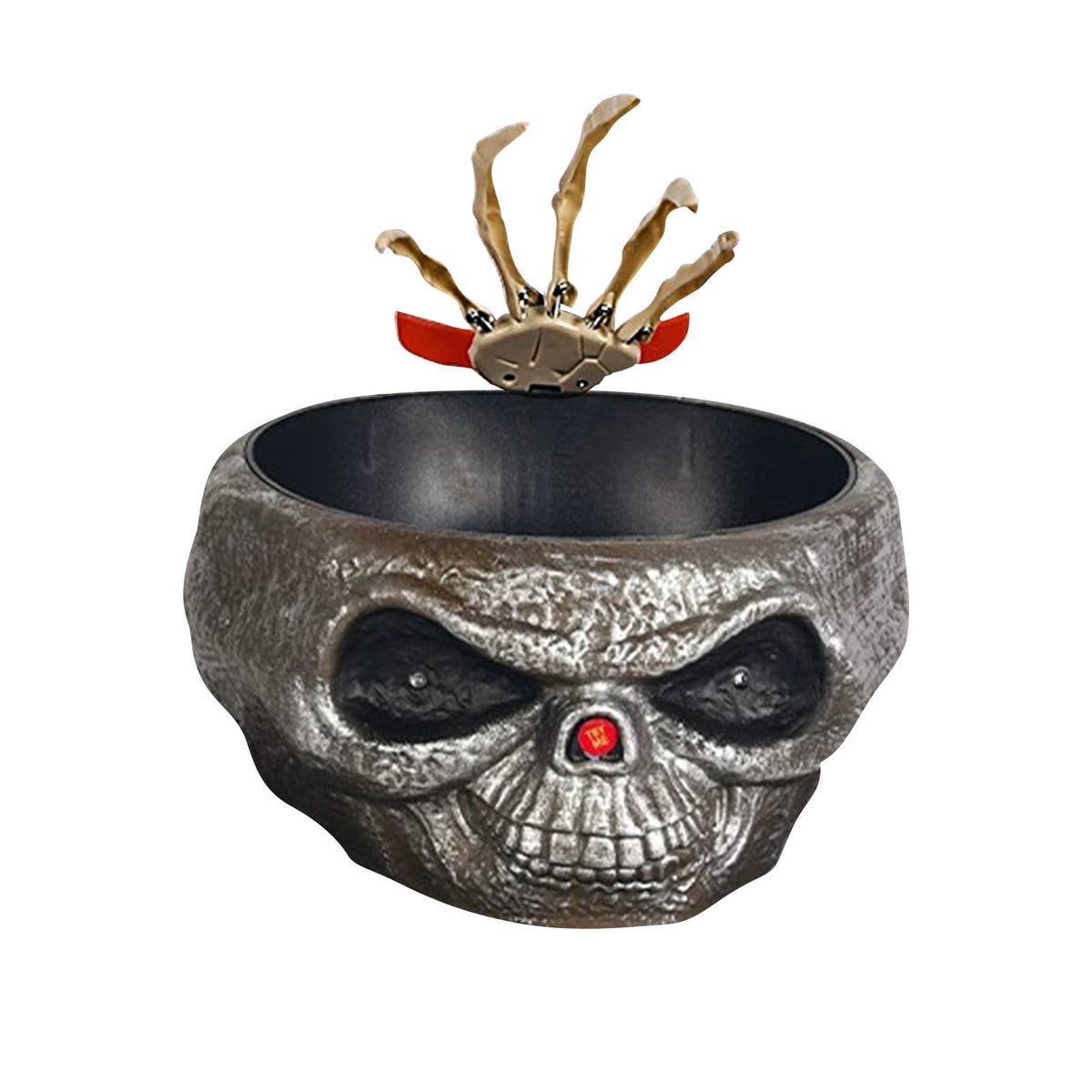 XIA0LE Halloween Candy Bowl Animated Pumpkin Candy Bowl With Moving Skeleton Hand Creepy Sound And Red Eyes For Halloween Decorations Indoors And Trick Or Treats (B)