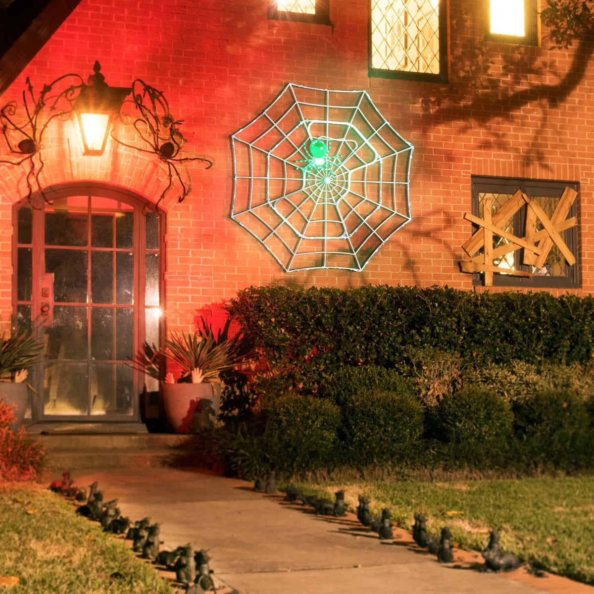 Mr. Halloween 4 ft. Outdoor Animated Spider Web - Purple Web