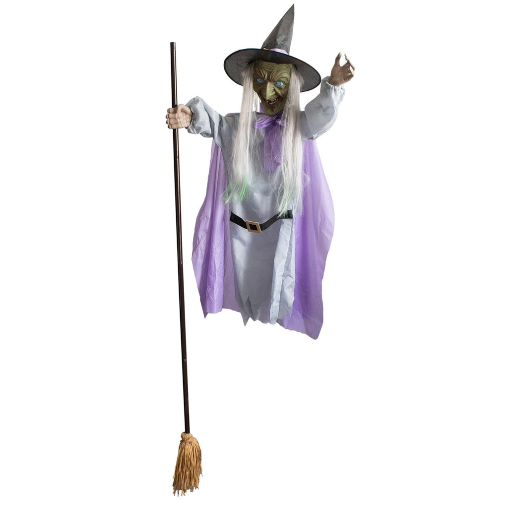 Halloween Decorations 6Ft Halloween Flying Witch Outdoor Hovering Witch Holding Sweeper Props Animated Hovering Witch Home Halloween Decoration Sculptures & Statues 2026