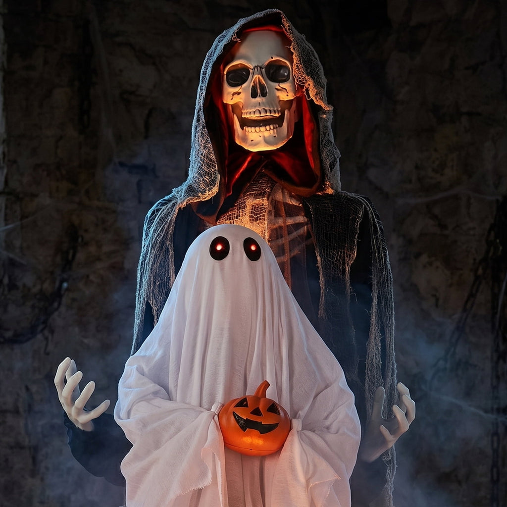 Ktaxon 8.2ft Scarecrow Animated Halloween Decoration Creepy Halloween Animatronics w/ Pre-Recorded Screaming