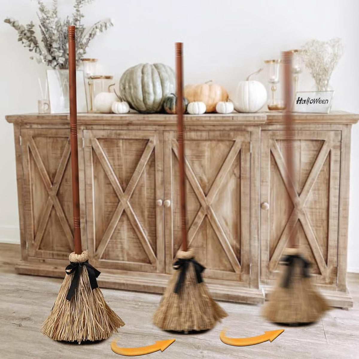 Halloween Dancing Magics Broom, 38" Animated Witch Broom with Spooky Sounds Moves for Haunted Party Decor with Spooky Sounds Halloween Decorations Indoor