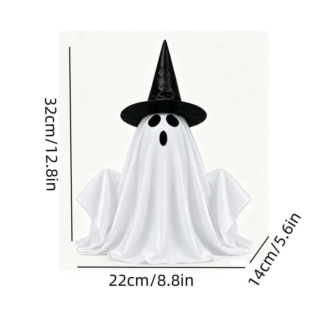 Motion Activated Sound Jump Ghost Prop, Pre-Lit LED Green Light Screaming Doll Spooky Decor, Animated Yard Statue for Halloween Party Props