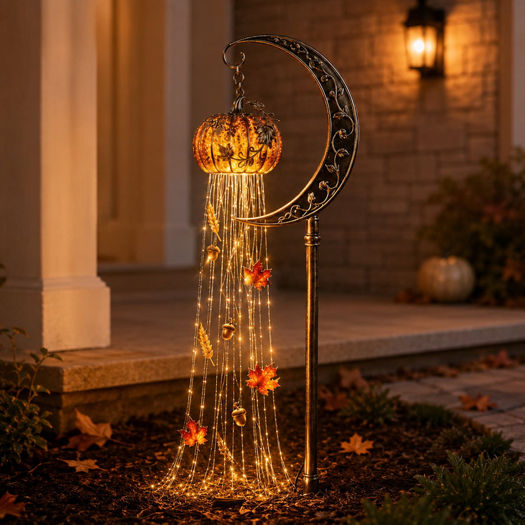 Halloween Witch Cauldron Garden Stake Lights, 2.7Ft LED Color Waterfall-Style Light Flow Flying Witch Garden Stake, Waterproof Weather Resistant Projector Lights for Outdoor Yard, Lawn, Pathway