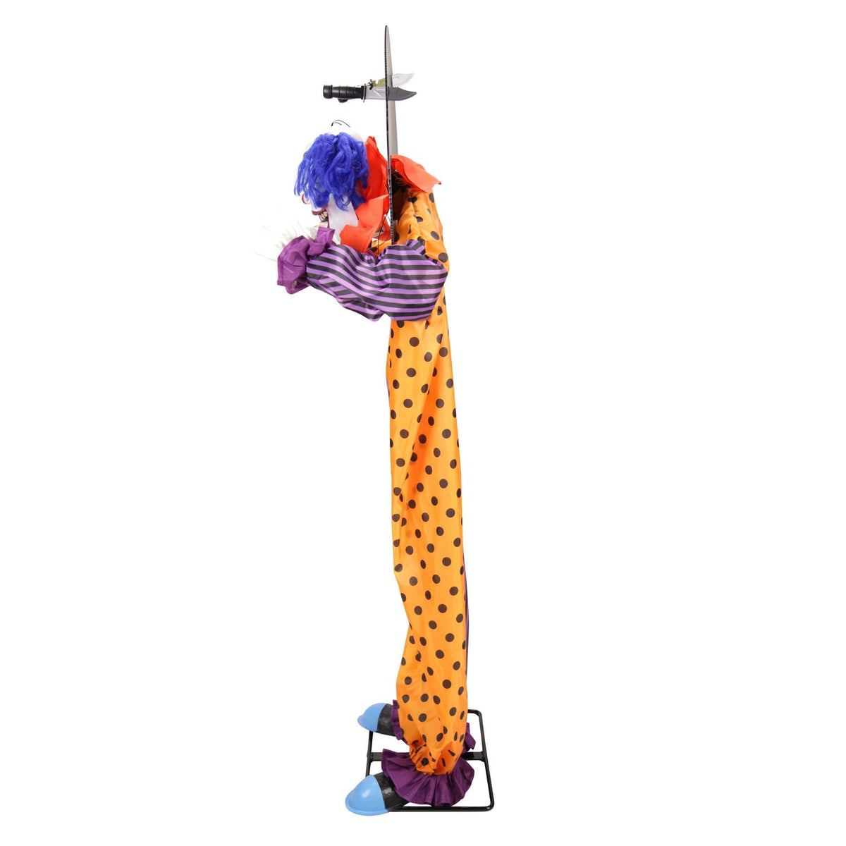 Haunted Hill Farm Red LED Battery-Powered Standing Clown Halloween Animatronic Animated 5.3-ft.