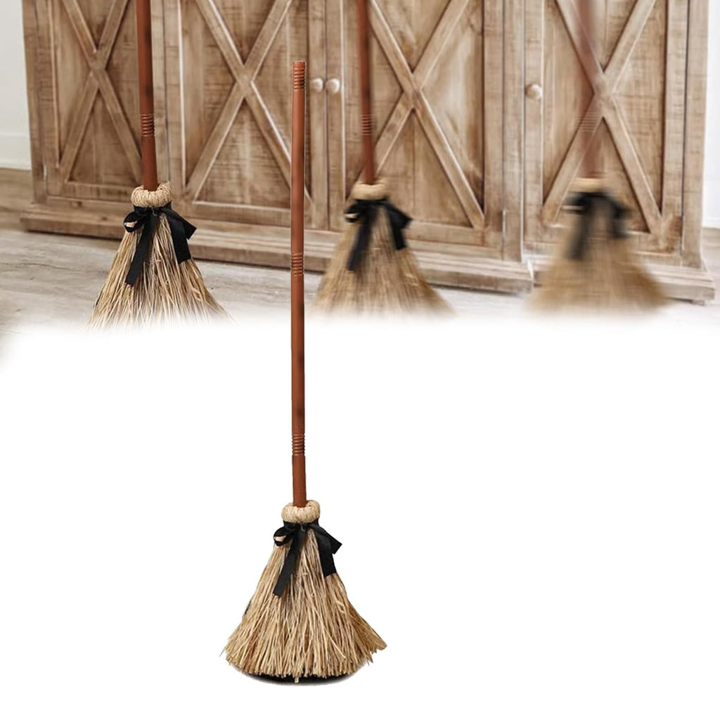 Halloween Magics Broom, 38" Animated Floating Witch Broom Moves for Haunted Party Decorations, Battery Powered Moving Prop for Indoor Haunted House Scary Display