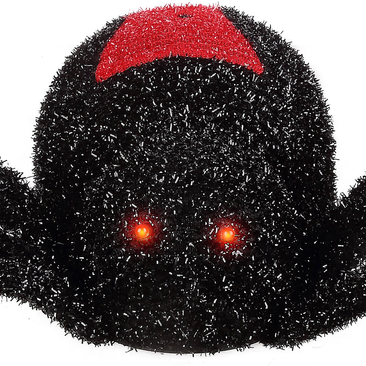 Light-Up Animated Dropping Tinsel Spider Decoration, Black and Red, 2', Halloween by Way To Celebrate