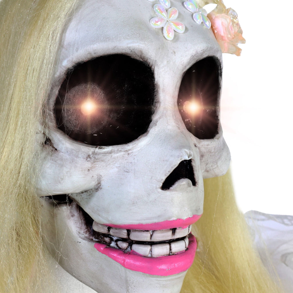 Haunted Hill Farm 5 ft Touch-Activated Animated Hanging Spinning Bride Halloween Animatronic, HHBRIDE-9HLSA