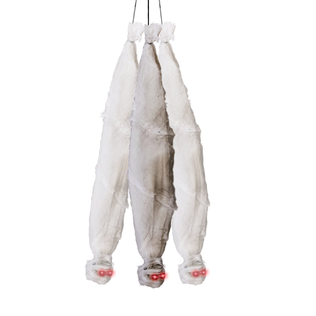 UBesGoo Halloween Hanging Skeleton 3ft Halloween Animated Decoration Zombie w/ Pre-Recorded Screaming, LED Eyes