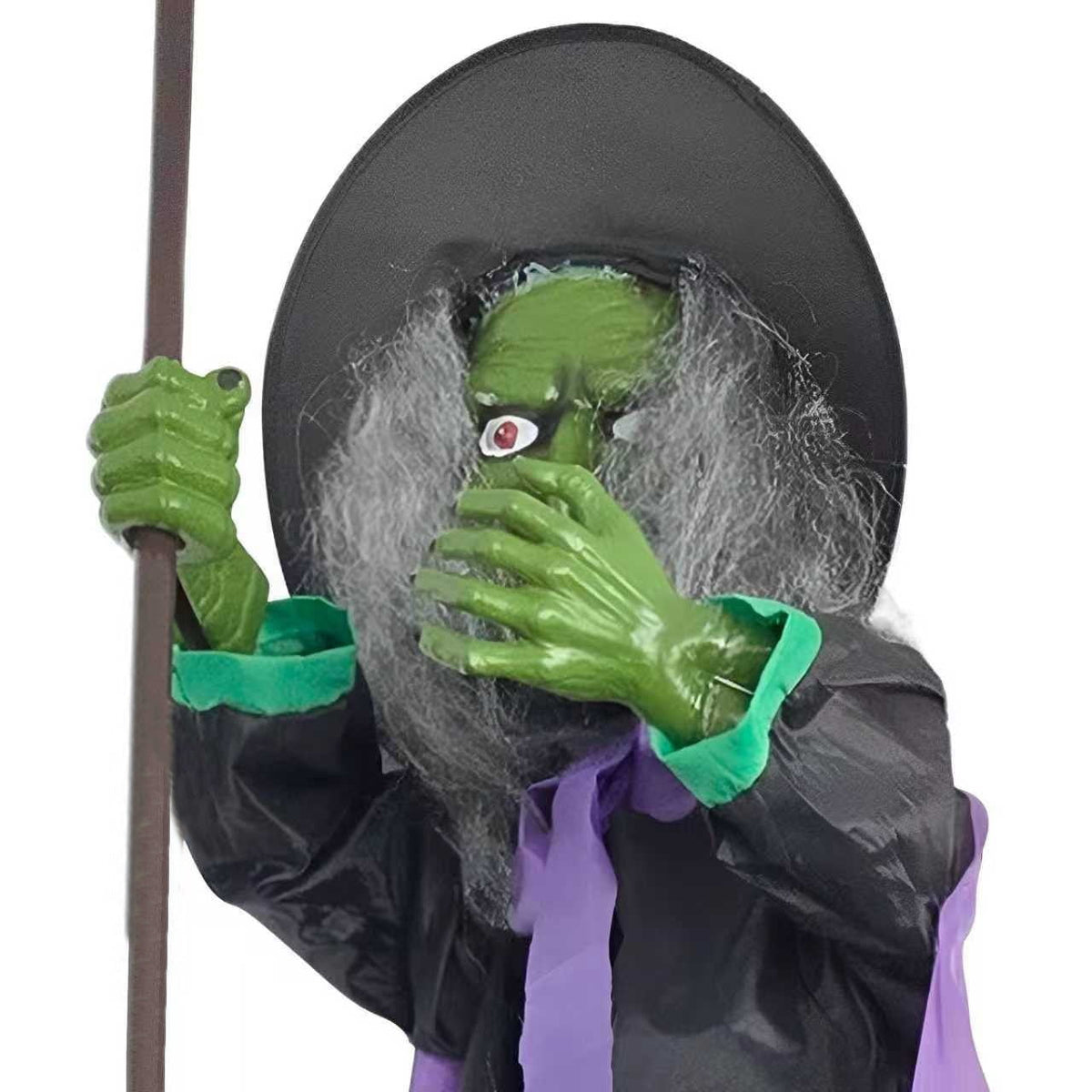 The Enchanted Witch Garden Wind Spinner, Halloween Garden Stake Decoration with Witch & Bat, for Garden, Patio, Pathway Decoration, 1pc