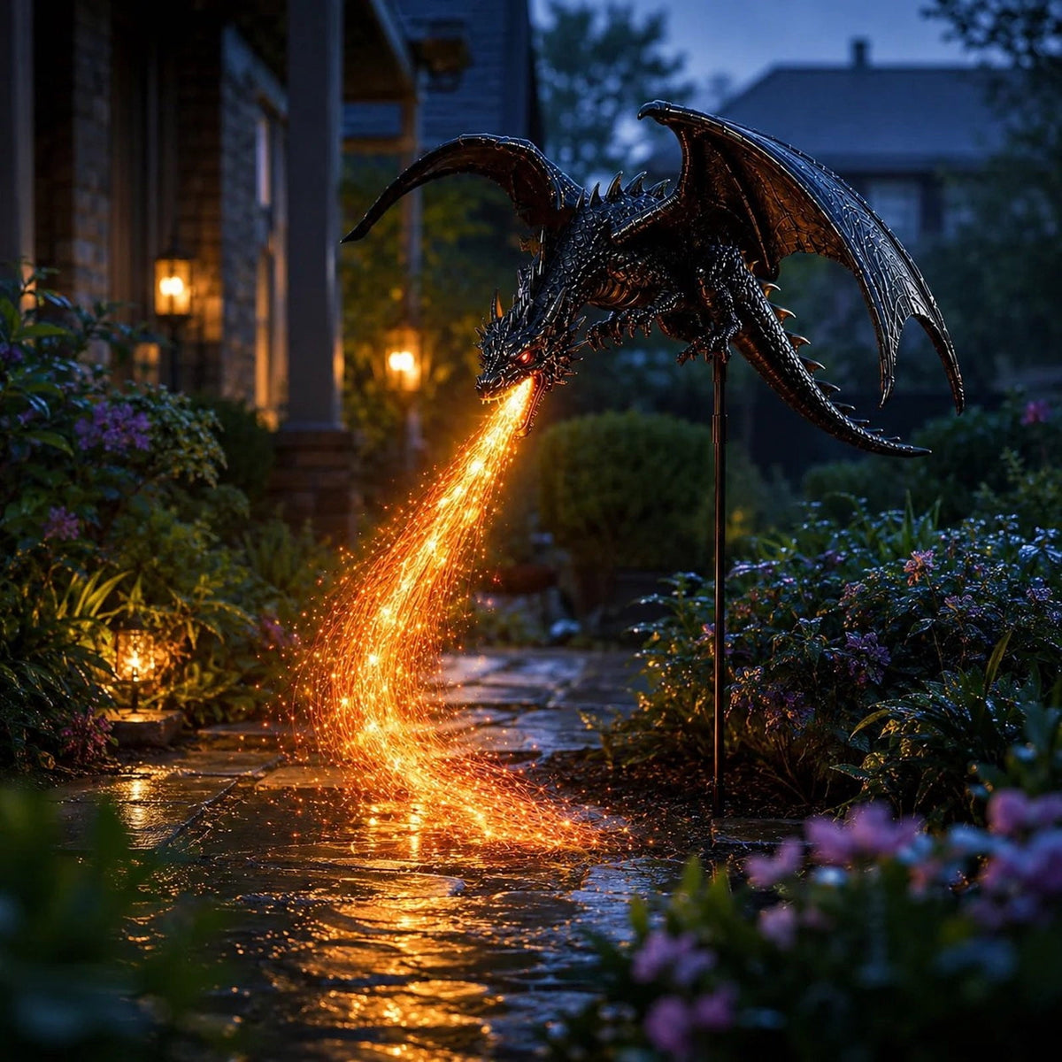 Solar Halloween Metal Moon Black Cat Garden Stake with LED Pumpkin Lantern, Light Up Star Bat Yard Decor Stake, Spooky Outdoor Lawn Pathway Halloween Decoration