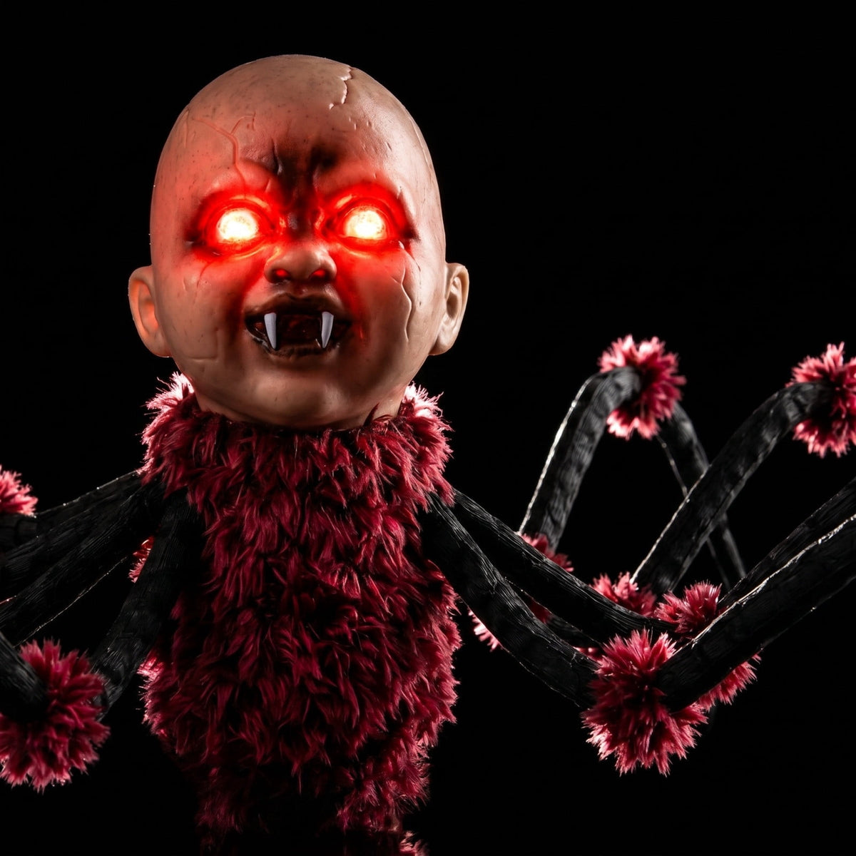 Halloween Animated Baby Head Spider Walking Toy Prop, Halloween Decorative Ornament