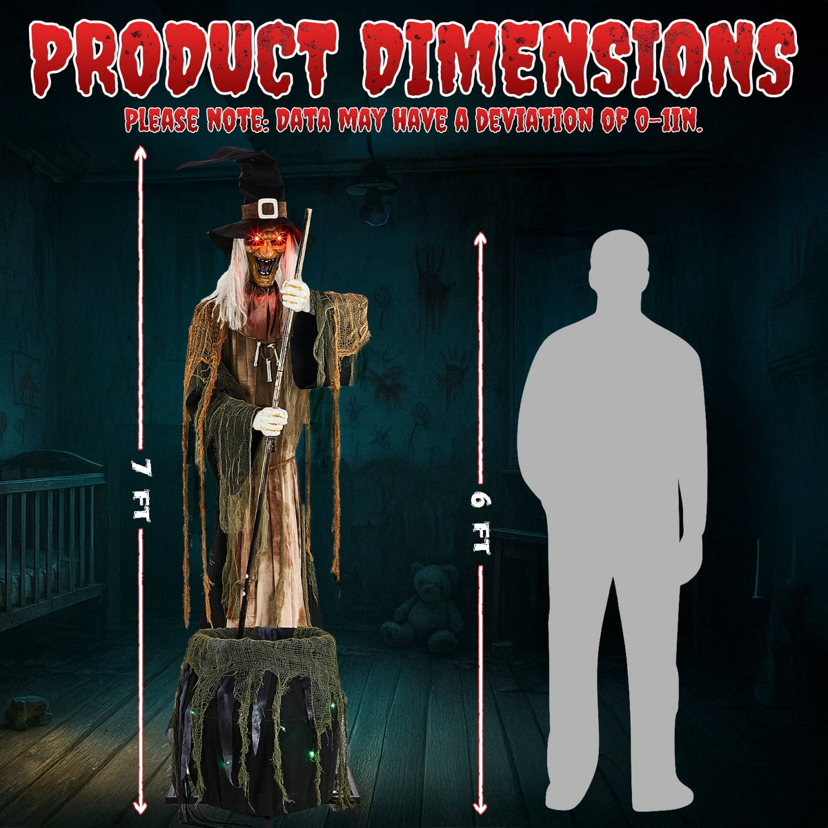 Ktaxon 6ft Pumpkin Man Animated Animatronic Decoration Creepy Halloween w/ Classic Cape Creepy Cloaked Jack-o'-Lantern for Porch & Yard