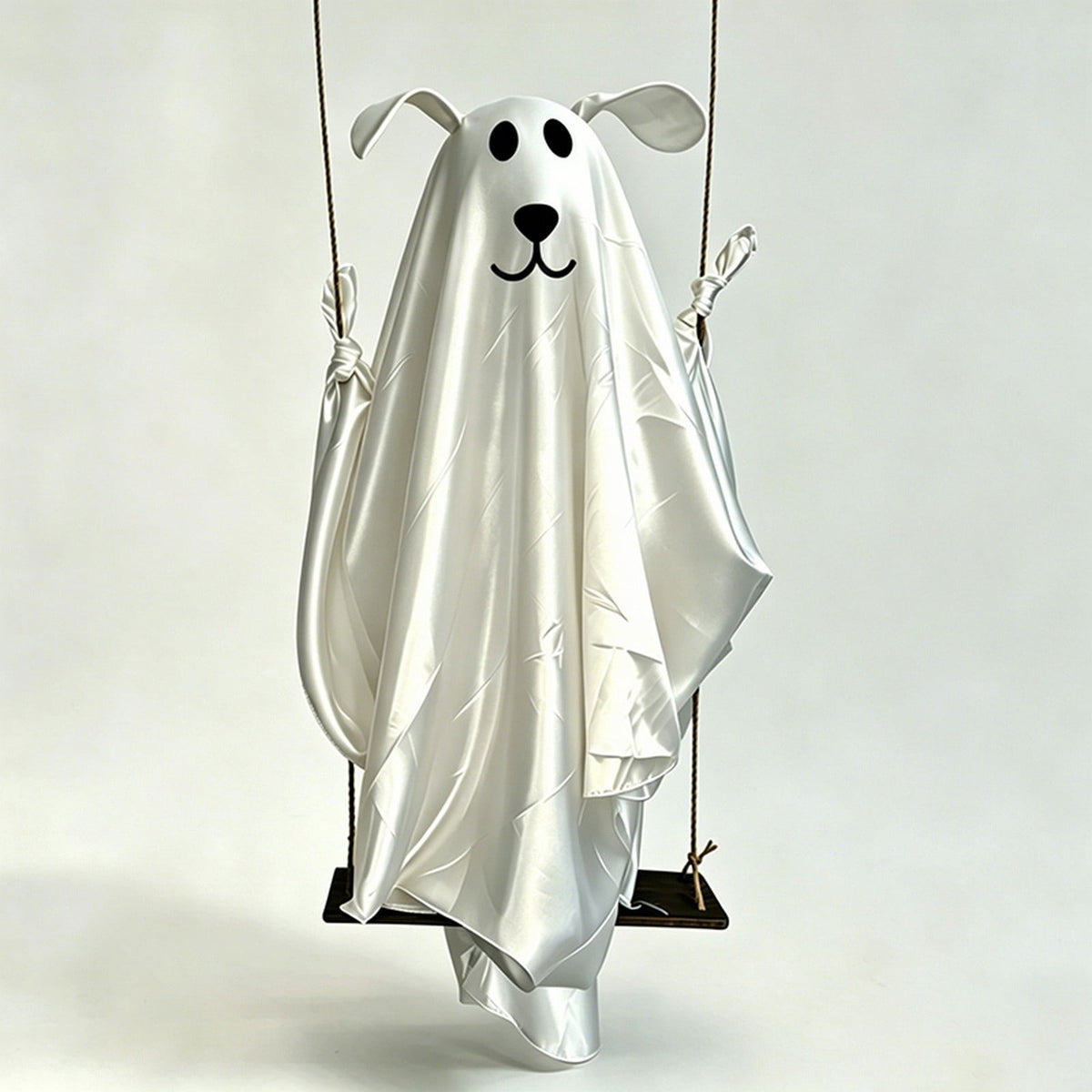 5FT Hanging Ghost Dog Halloween Prop,Swinging Ghost Dog,Animated Outdoor Decor with Motion-Activated Light & Sound for Yard Tree Porch Display