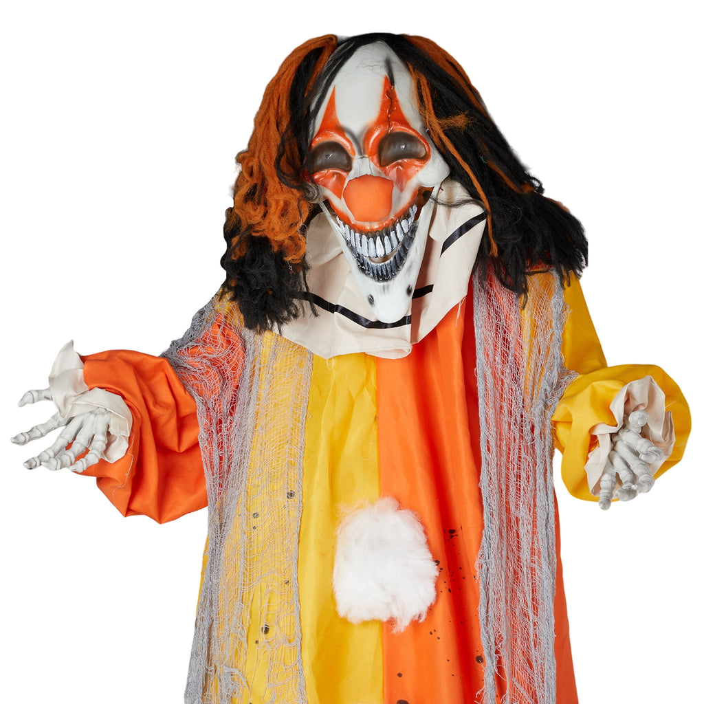 UBesGoo 8 ft Clown Animated Halloween Decoration Clown w/ Pre-Recorded Screaming, LED Eyes