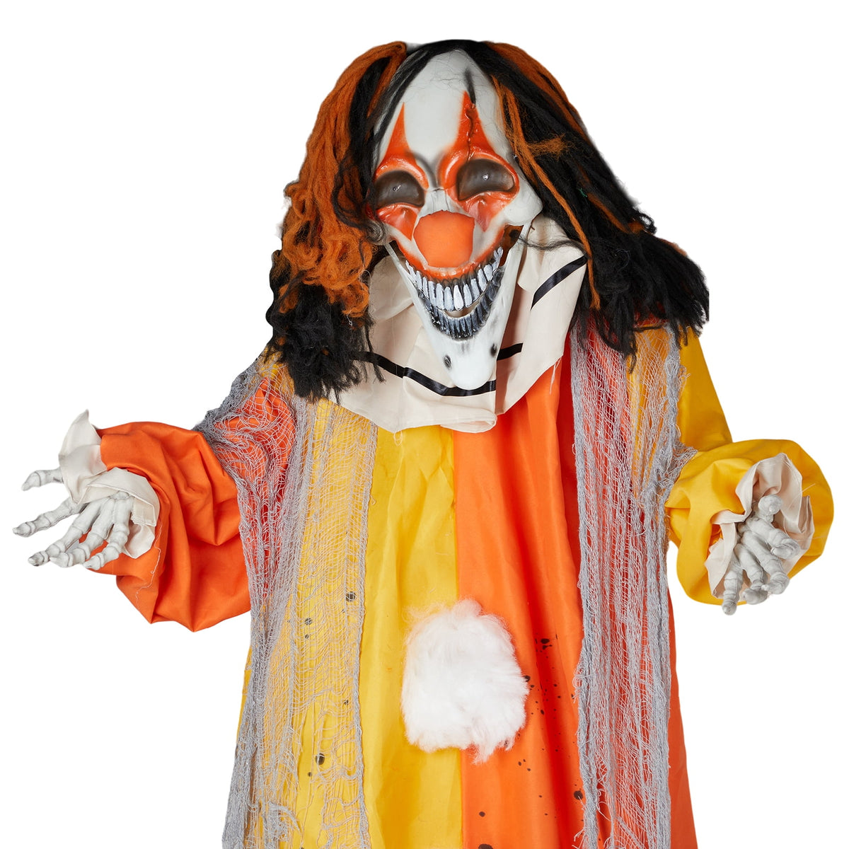 8.2ft Animated Standing Clown Halloween Decoration with LED Eyes and Sound Red 1 Pack
