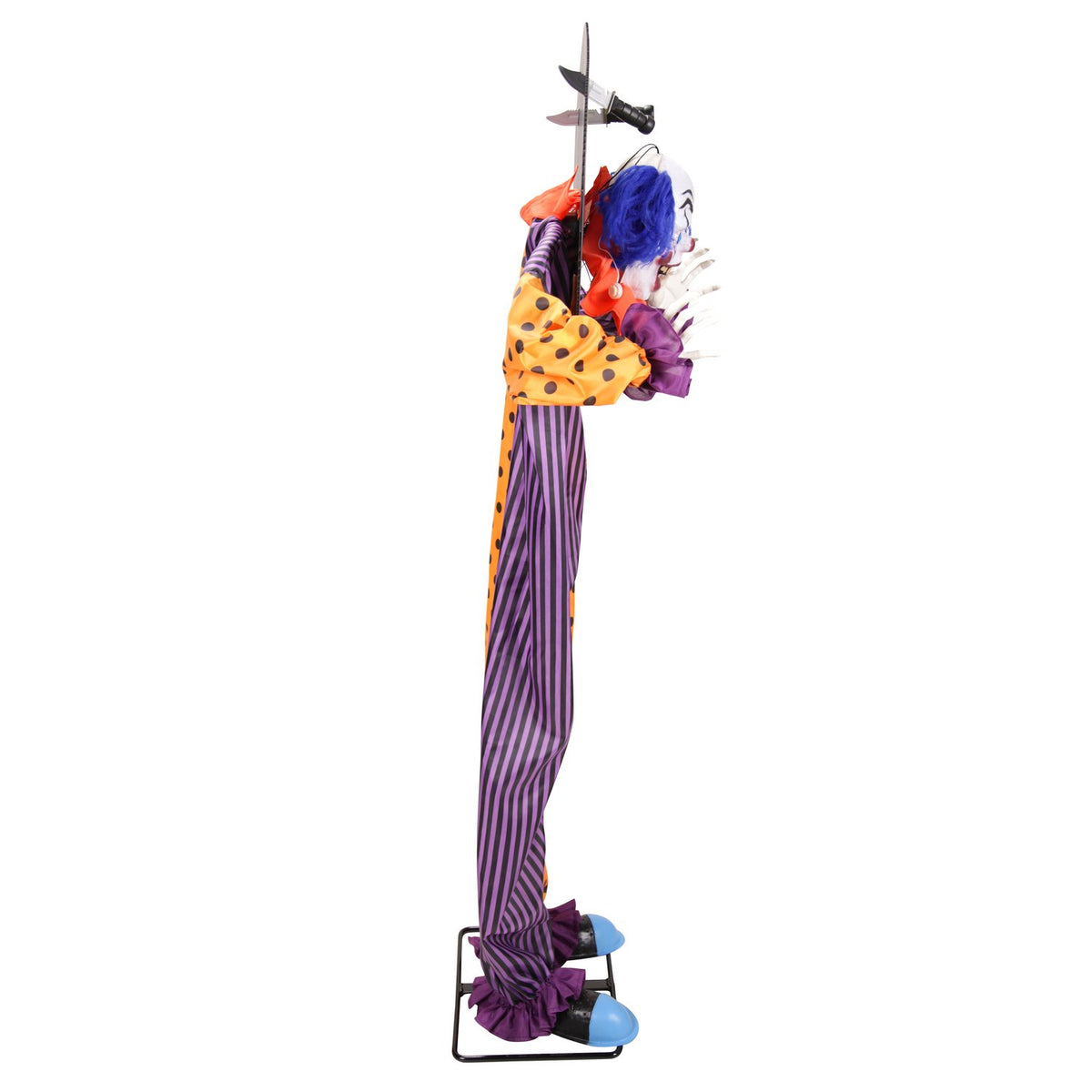 Haunted Hill Farm Red LED Battery-Powered Standing Clown Halloween Animatronic Animated 5.3-ft.