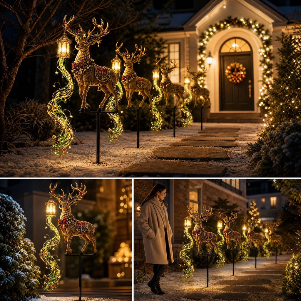 Halloween Witch Cauldron Garden Stake Lights, 2.7Ft LED Color Waterfall-Style Light Flow Flying Witch Garden Stake, Waterproof Weather Resistant Projector Lights for Outdoor Yard, Lawn, Pathway