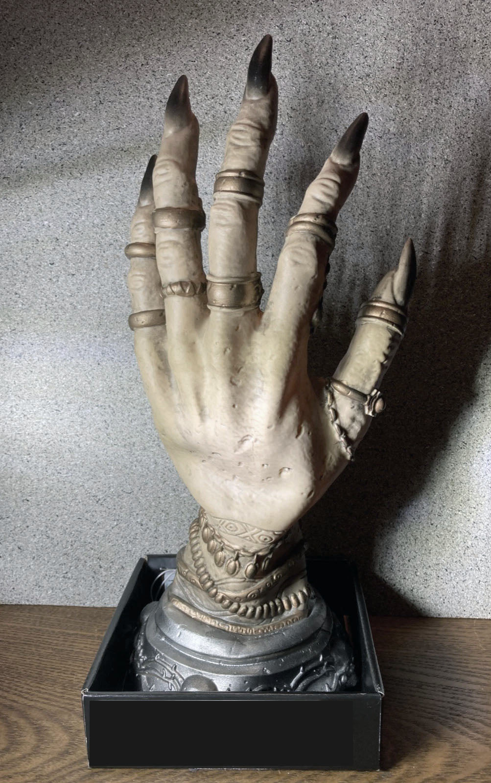 Animated Fortune Teller Palmistry Witch Hand Halloween Table Top Prop 13 in