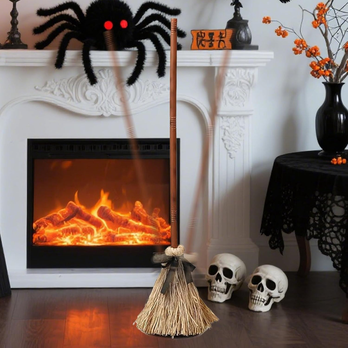 Halloween Magics Broom, Animated Floating Witch Broom with Spooky Sounds, Magicals Animated Halloween Brooms that Moves for Haunted Party Decorations